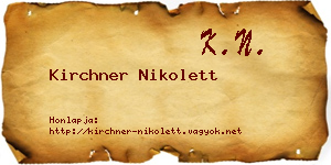 Kirchner Nikolett névjegykártya